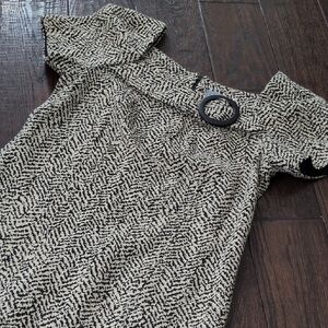 RABBIT RABBIT RABBIT DESIGNS I Black & Cream Short Sleeve Sheath Dress, 6